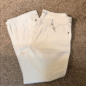 Abercrombie & Fitch Cream Striped Jeans Womens